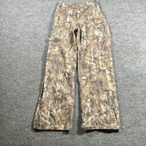 No Boundaries Pants Womens Size S Brown Camo Cargo Wide Leg Utility Cotton Blend